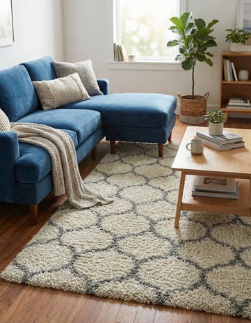 5' 3 x 8' Lattice Shag Rug
