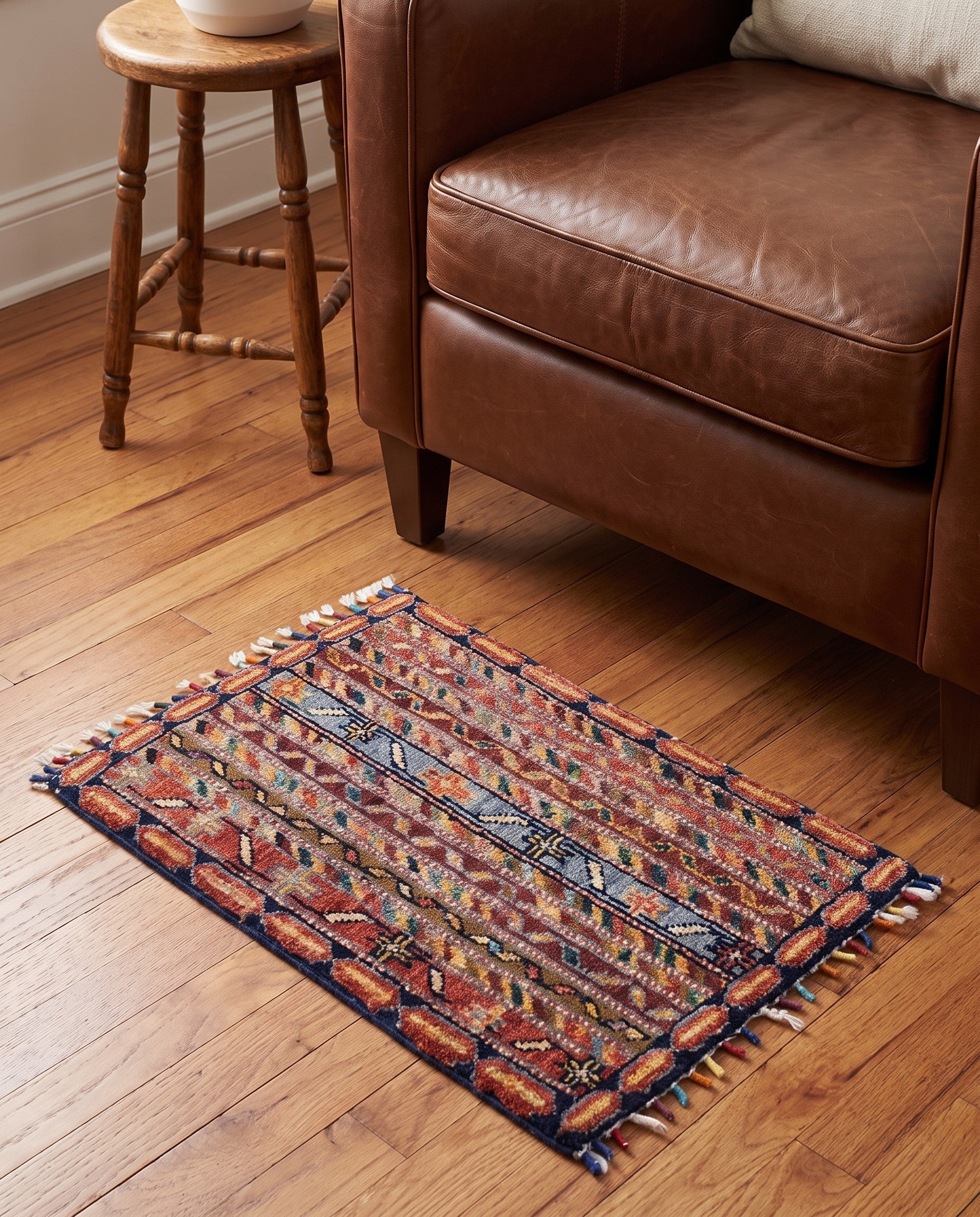 1' 4 x 2' Hand Knotted Ziegler Rug