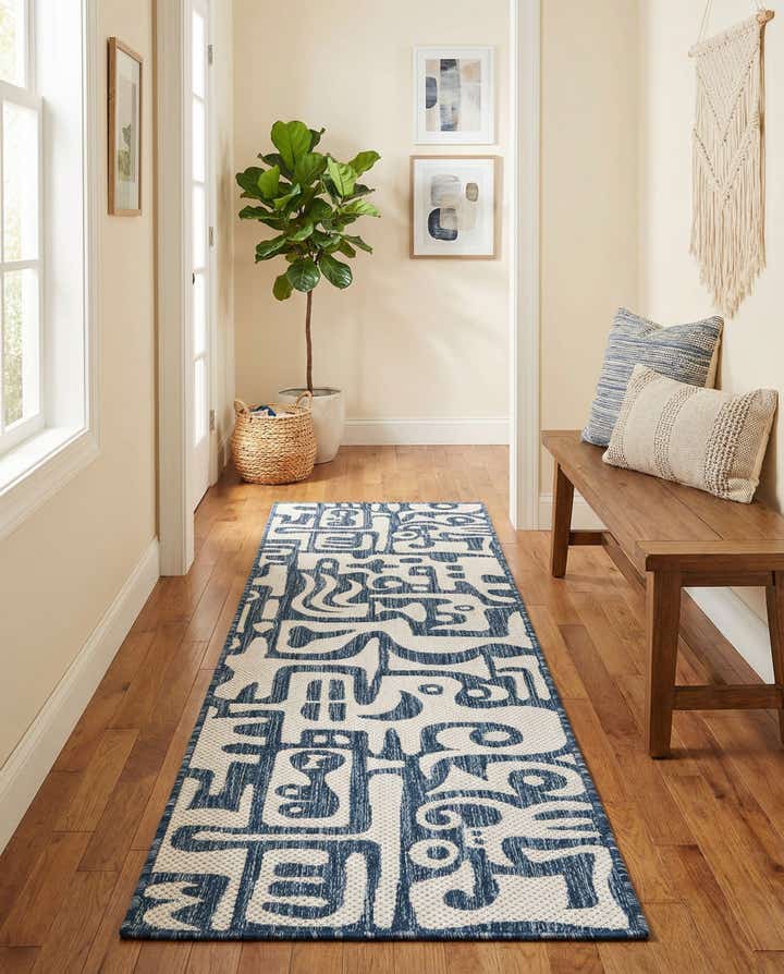 2' x 8' Easy-Clean Modern Indoor / Outdoor Runner Rug