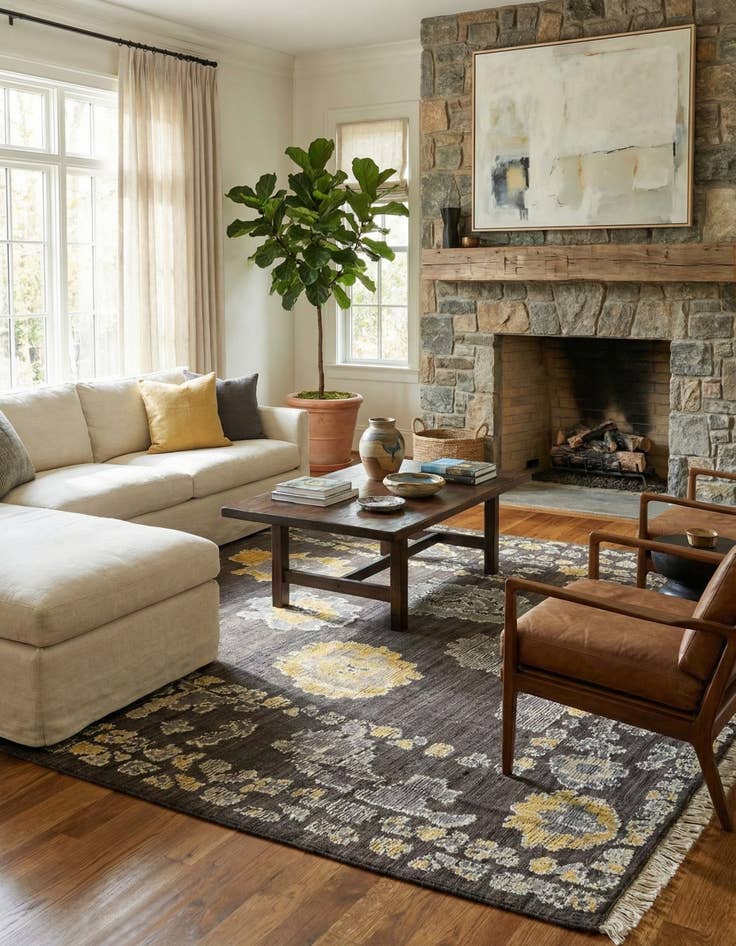 Detail image of 7' 10 x 10' 9  Hand Knotted Oushak Wool Rug