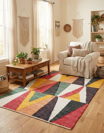 6' 1 x 9' Hand Braided Chindi Cotton Rug