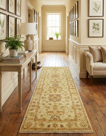 2' 6 x 6' 7 Hand Knotted Peshawar Ziegler Runner Rug