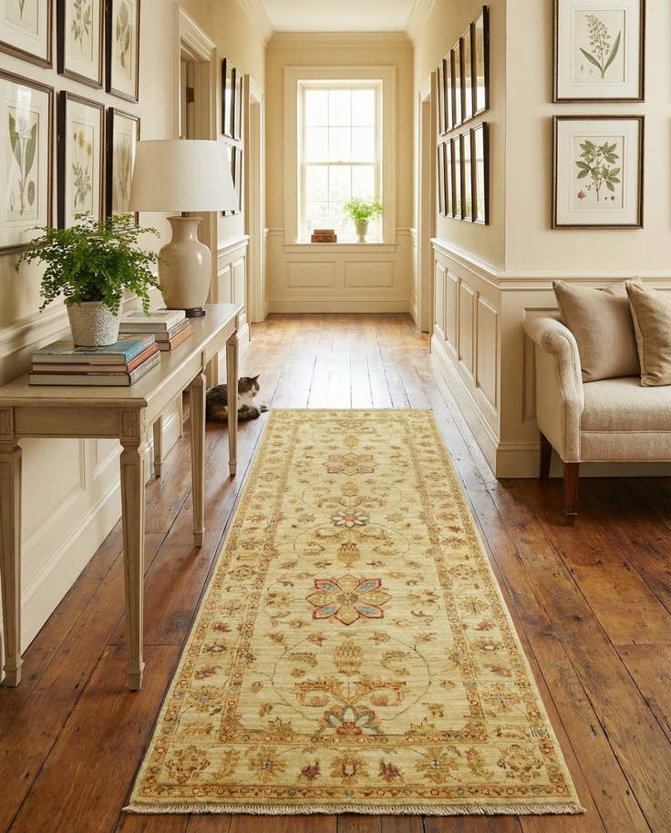 Detail image of 2' 6 x 6' 7 Hand Knotted Peshawar Ziegler Runner Rug