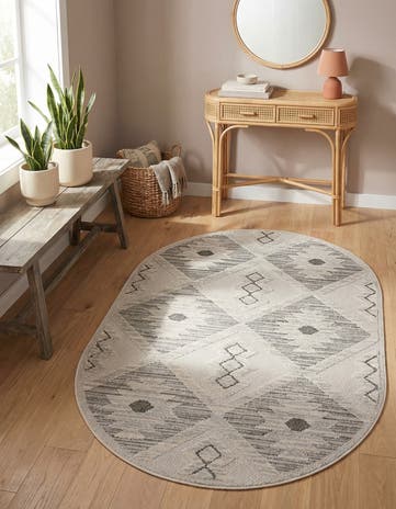 Sandy Beige Arlo Oval Rug