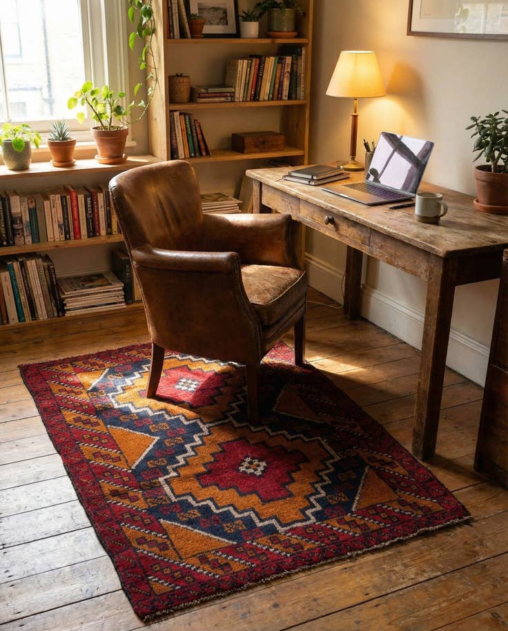 Detail image of 3' x 4' 7 Hand Knotted Balouch Persian Wool Rug