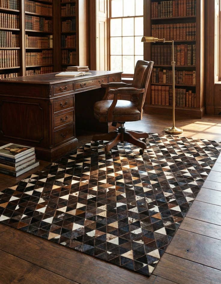 Detail image of 5' 1 x 7' 11 Cowhide - Patchwork Rug