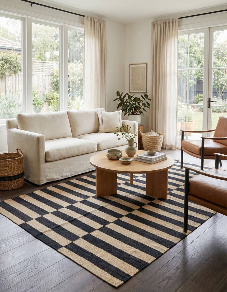 Detail image of 4' 1 x 5' 10  Hand Woven Kilim Modern Wool Rug