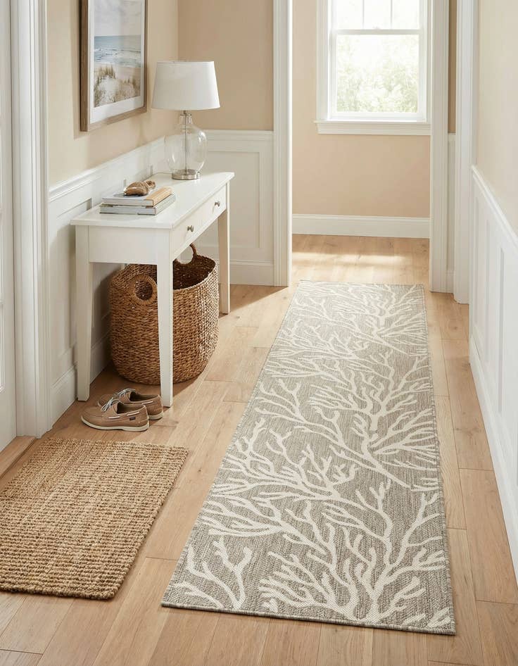 Detail image of  2' 7 x 12'  Washable Coastal Indoor / Outdoor Runner Rug