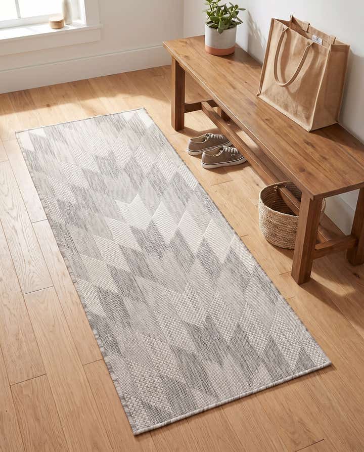2' x 5' 3 Easy-Clean Modern Indoor / Outdoor Runner Rug