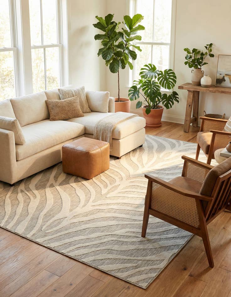 Detail image of 9' x 12' Easy-Clean Safari Indoor / Outdoor Rug
