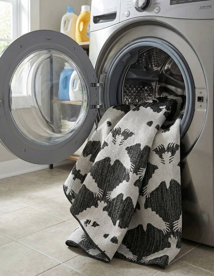 Detail image of 6' x 6'  Washable Modern Indoor / Outdoor Round Rug