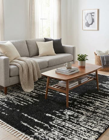 Black and White Serenity Shag Rug