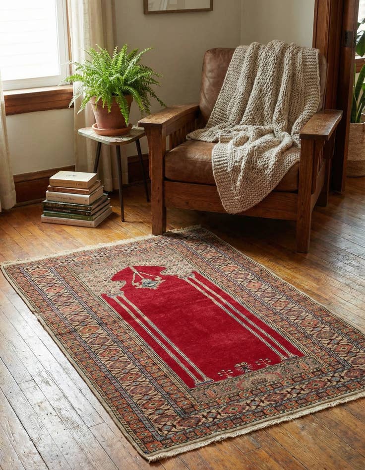 Detail image of  3' x 4' 8  Hand Knotted Lahour Oriental Wool Rug