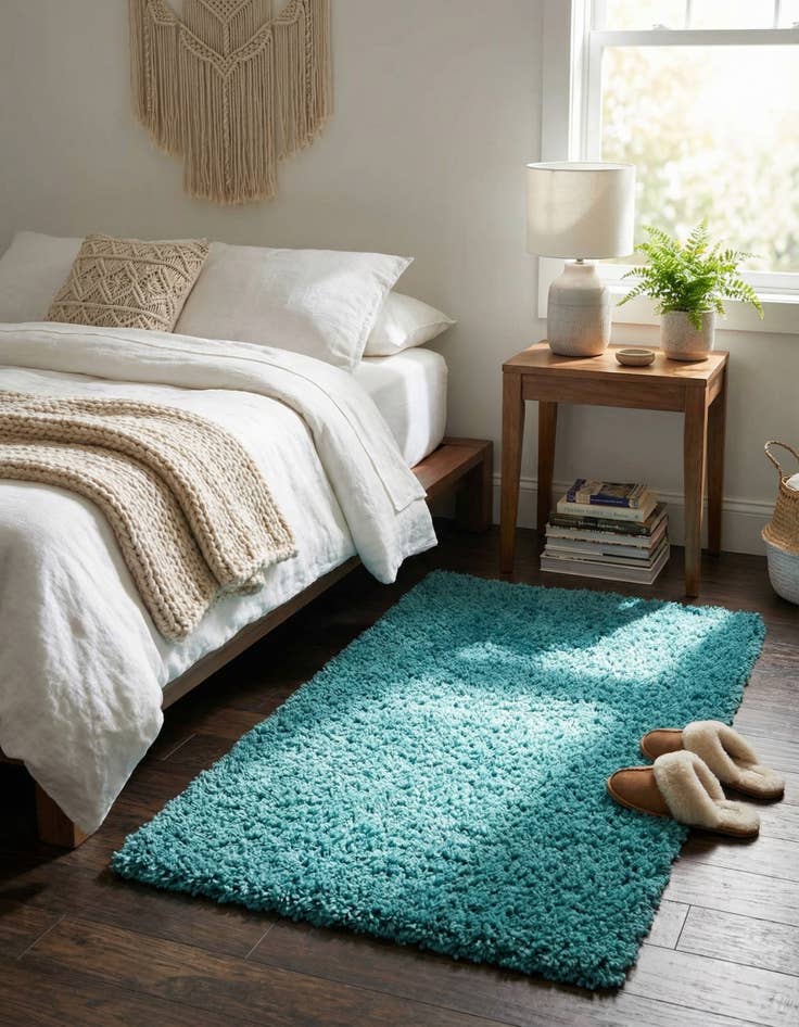 Detail image of  2' x 3' Solid Shag Rug