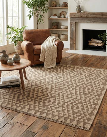 4' 9 x 5' 3 Hand Woven Kilim Maymana Wool Square Rug