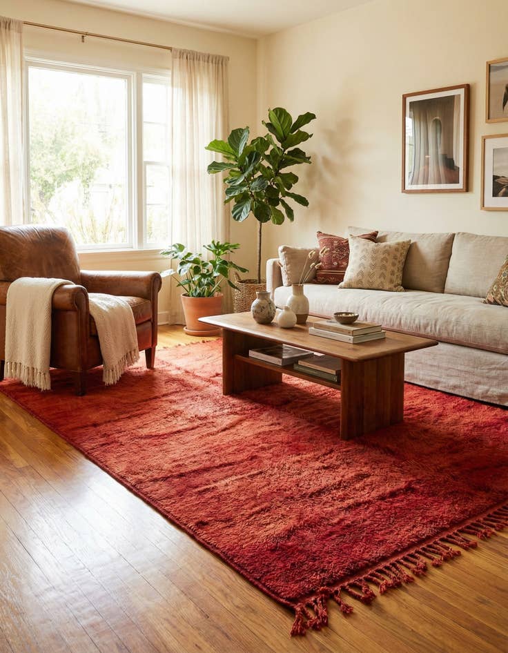 Detail image of 5' 1 x 6' 4  Hand Knotted Moroccan Wool Rug