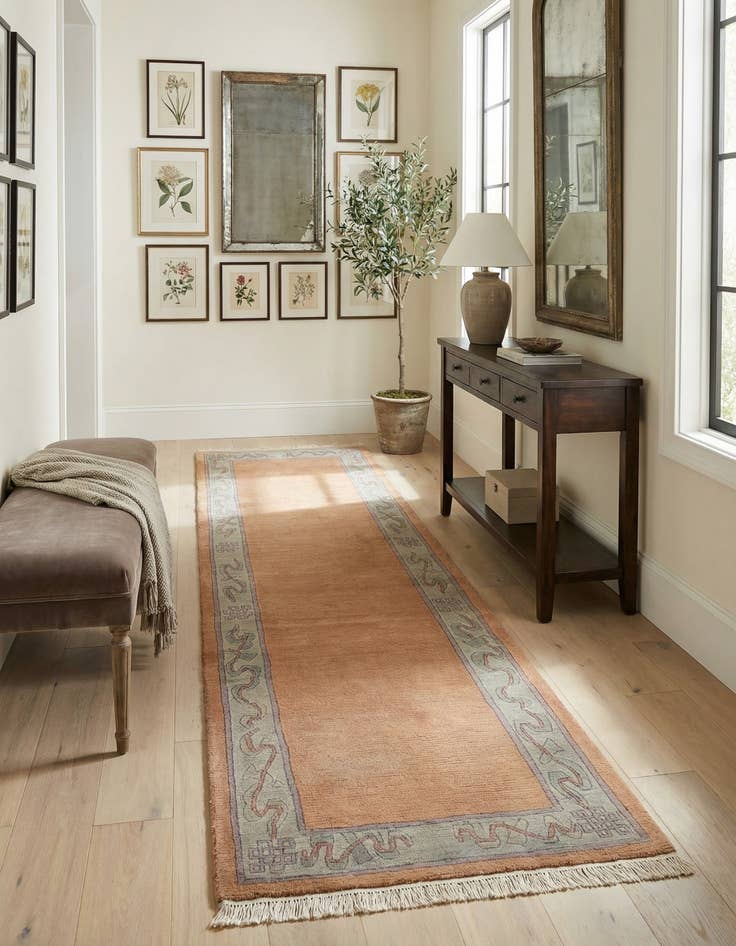 Detail image of 2' 7 x 9' 9  Hand Knotted Tibet Wool Runner Rug