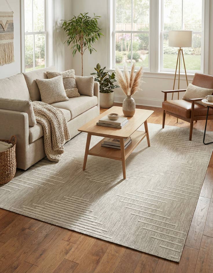 Detail image of 7' x 10' Easy-Clean Modern Indoor / Outdoor Rug