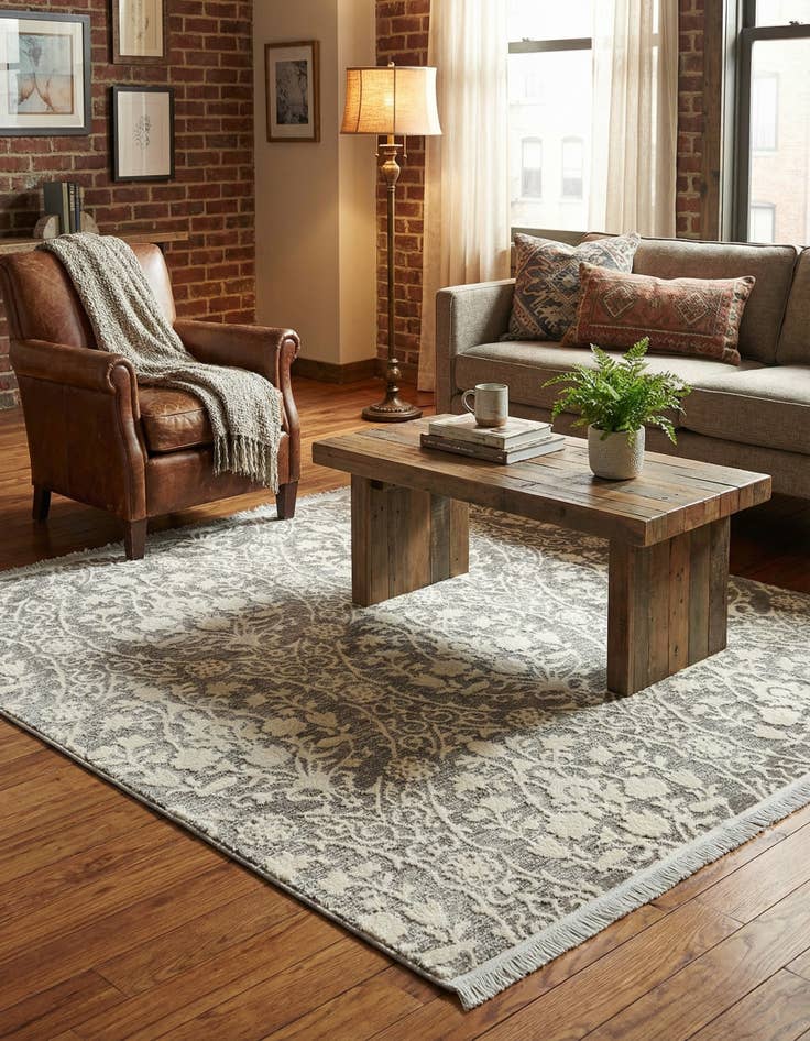 Detail image of 4' x 4' New Vintage Square Rug