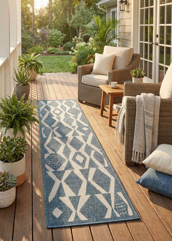 2' x 8' Easy-Clean Baja Indoor / Outdoor Runner Rug