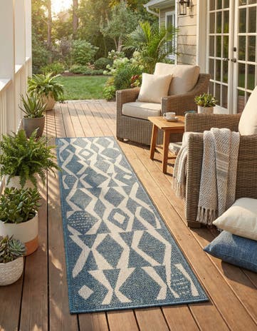 2' x 8' Easy-Clean Baja Indoor / Outdoor Runner Rug