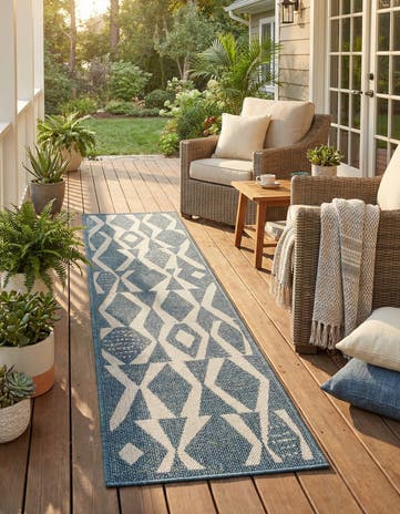 2' x 8' Easy-Clean Baja Indoor / Outdoor Runner Rug