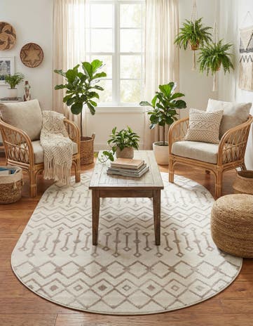 Pearl Bohemian Trellis Oval Rug