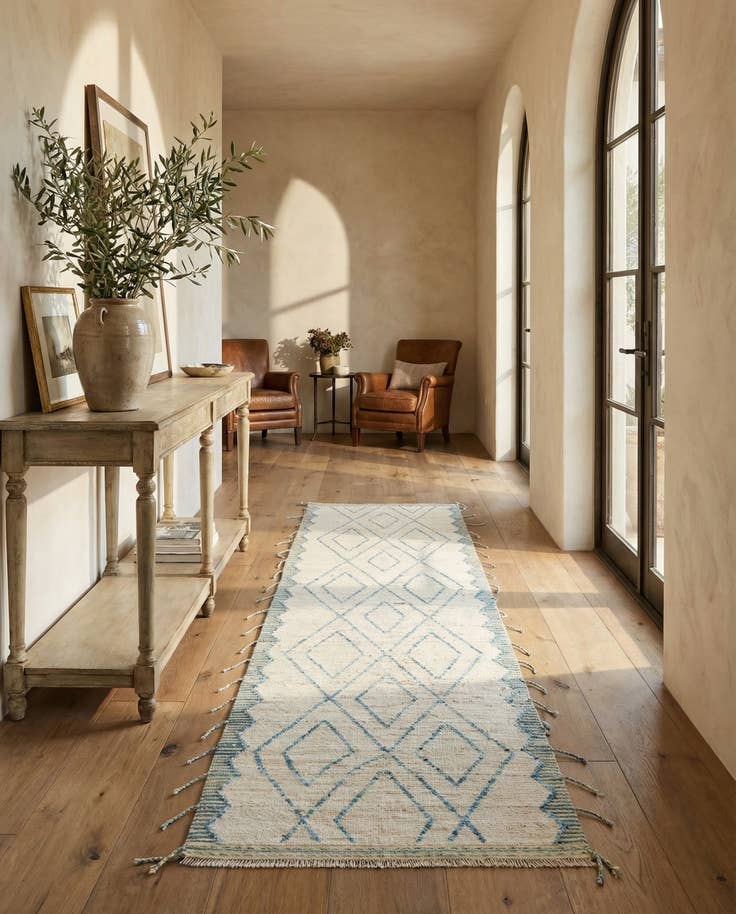 Detail image of 3' 7 x 13' Hand Knotted Moroccan Wool Runner Rug