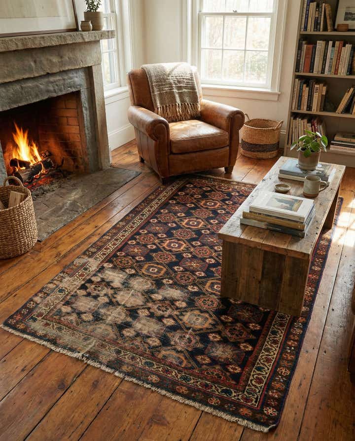 4' x 6' Hand Knotted Malayer Persian Wool Rug