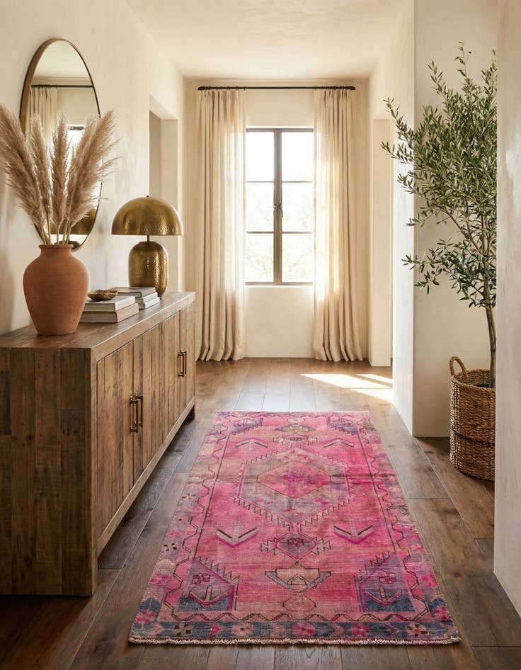 Detail image of 3' 4 x 6' 9  Hand Knotted Ultra Vintage Persian Wool Runner Rug