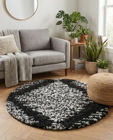  3' 3 x 3' 3 Serenity Shag Round Rug