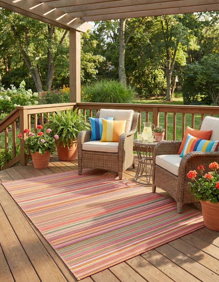 Detail image of  5' x 8'  Washable Vista Breeze Indoor / Outdoor Rug