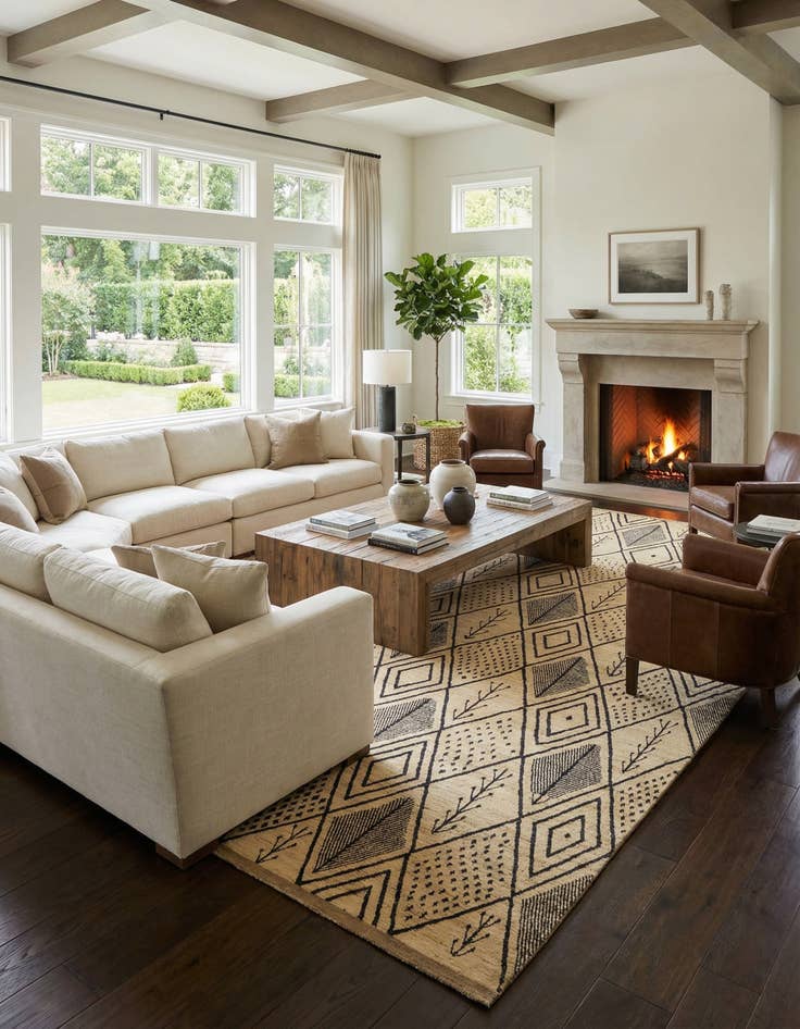 Detail image of 15' 10 x 24' 9 Hand Knotted Moroccan Wool Rug