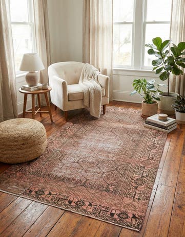 3' 8 x 7' 2 Hand Knotted Ultra Vintage Persian Wool Rug