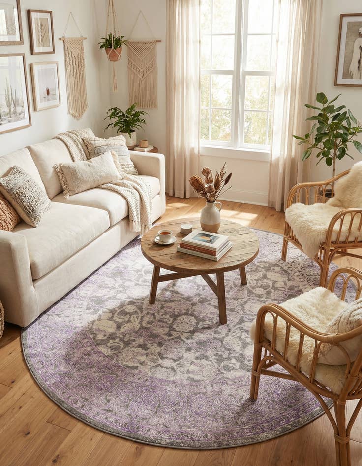 Detail image of  8' x 8' Modern Classical Round Rug