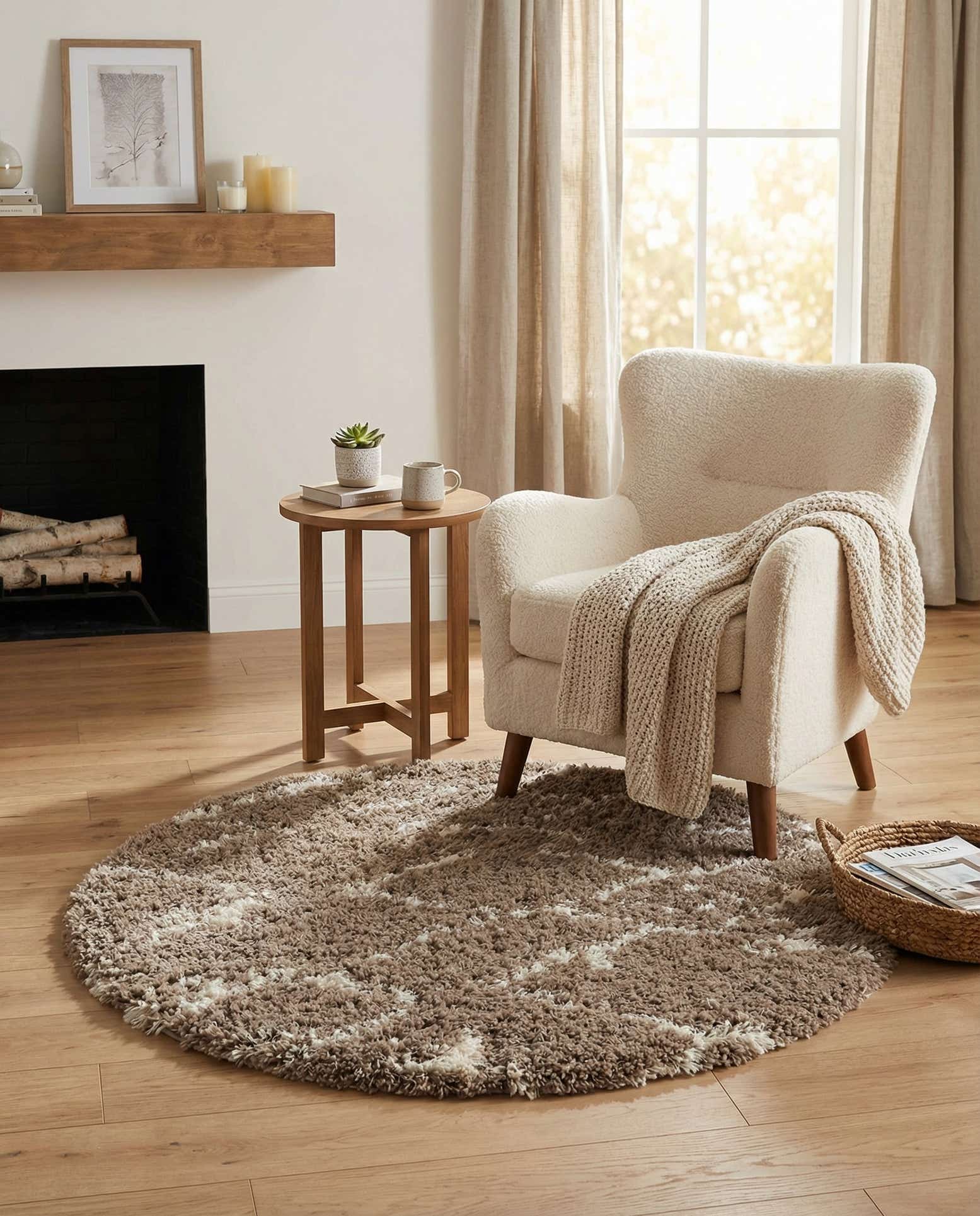 5' x 5' Infinity Shag Round Rug