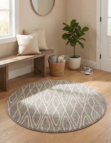 Gray Titania Round Rug