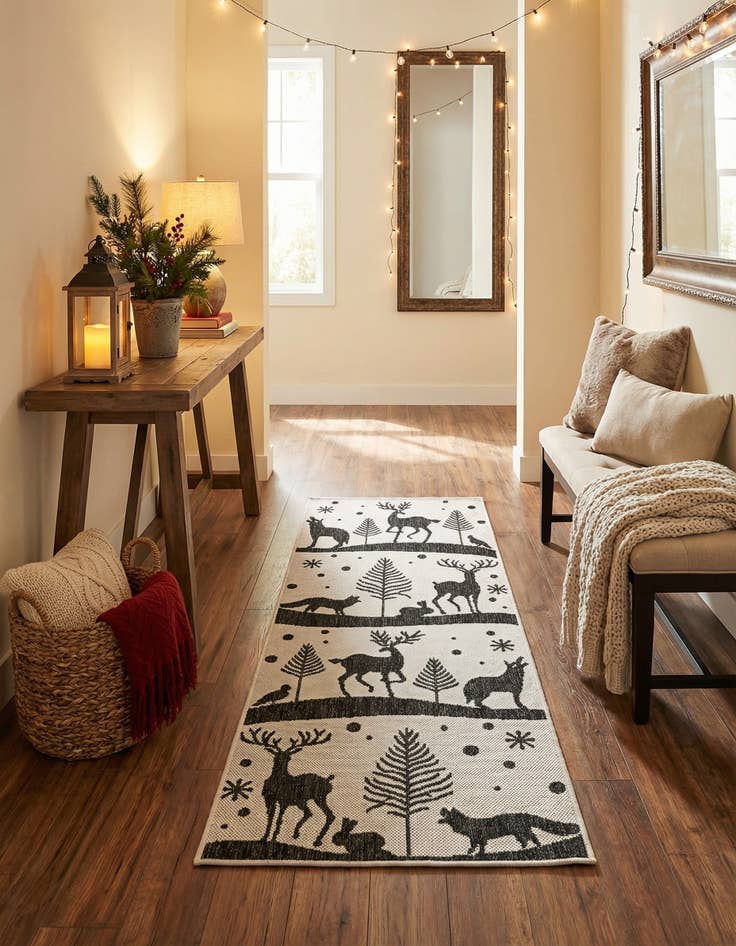 Detail image of 2' x 5' 3 Easy-Clean Holiday Indoor / Outdoor Runner Rug