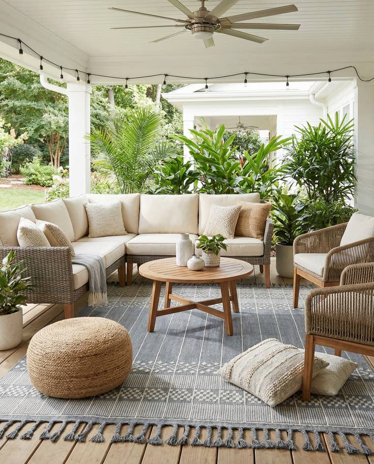 Detail image of 7' 10 x 10' Easy-Clean Eco Bohemian Indoor / Outdoor Rug