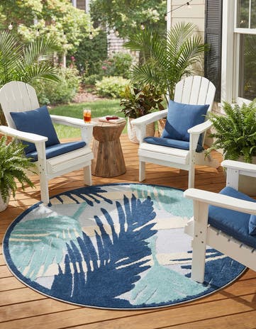 5' 3 x 5' 3 Easy-Clean Aruba Indoor / Outdoor Round Rug