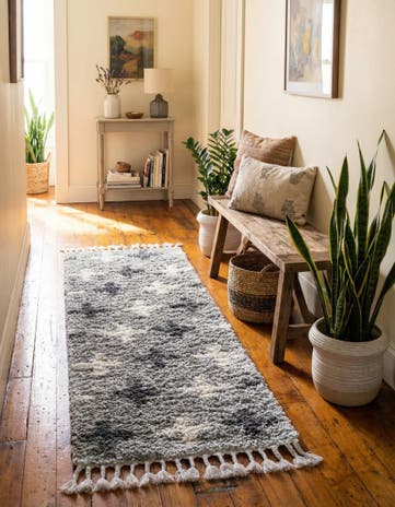 Light Gray Athena Shag Runner Rug