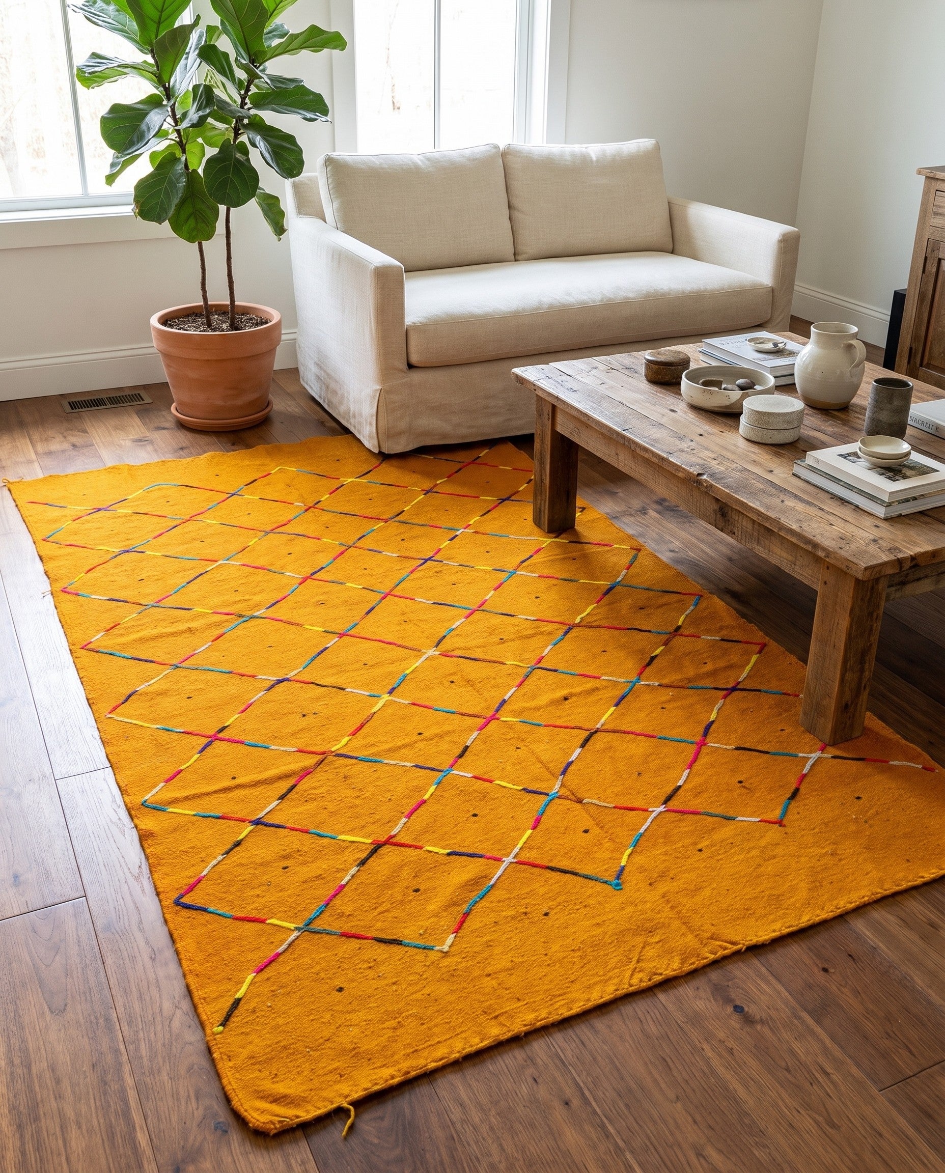 5' x 7' 8 Hand Knotted Moroccan Wool Rug