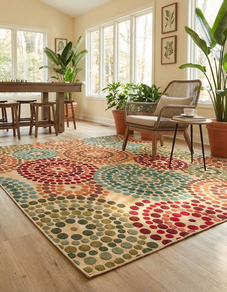 Detail image of  10' x 13'  Washable Modern Indoor / Outdoor Rug