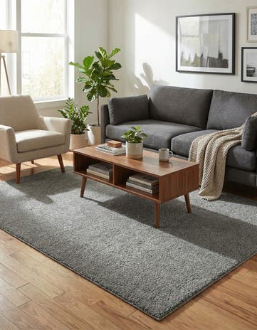 5' 3 x 7' 7 Solid Frieze Rug