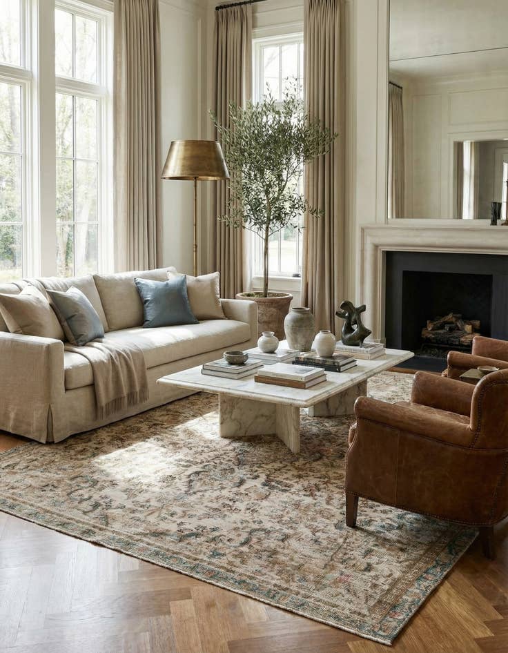 Detail image of 7' 2 x 9' 9  Hand Knotted Ultra Vintage Persian Wool Rug