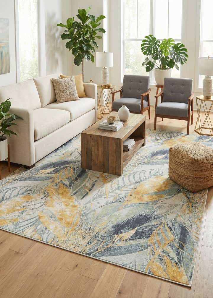 10' x 14' 2 Easy-Clean Botanical Indoor / Outdoor Rug