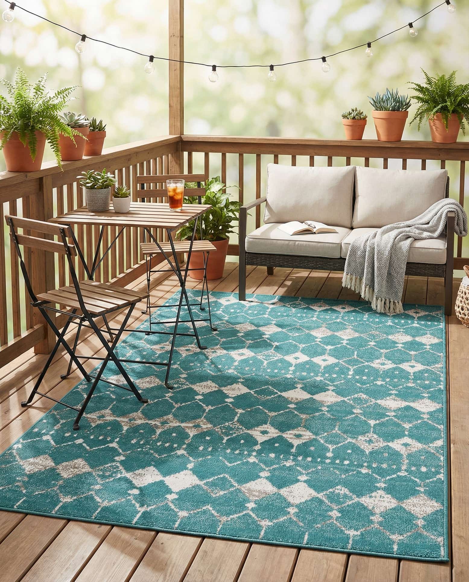 4' x 6' Easy-Clean Trellis Indoor / Outdoor Rug