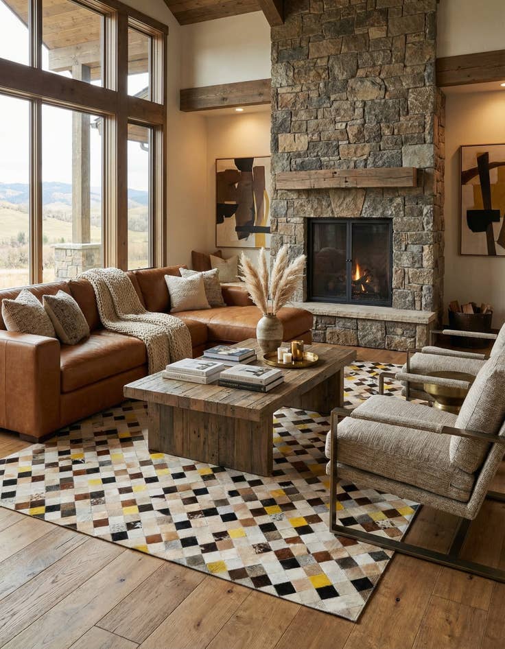 Detail image of 7' 11 x 10' Cowhide - Patchwork Rug