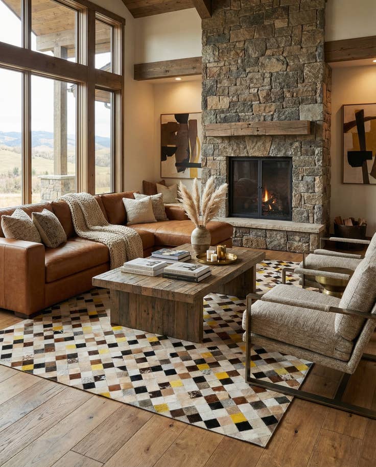 Detail image of 7' 11 x 10' Cowhide - Patchwork Rug