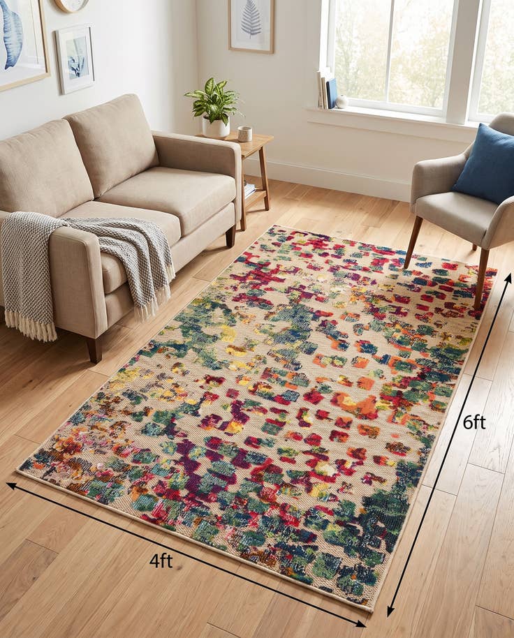 Detail image of 4' x 6' Easy-Clean Casablanca Indoor / Outdoor Rug